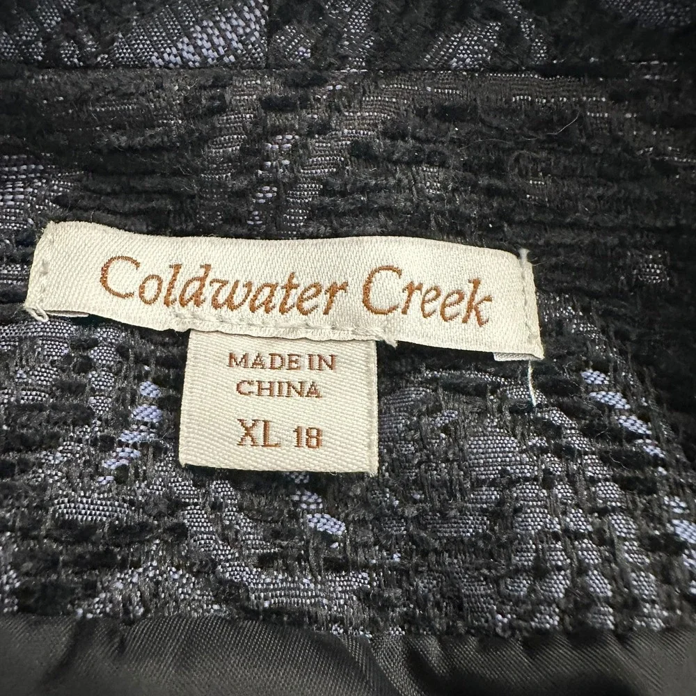 Coldwater Creek Womens Maximalist Paisley Floral Jacquard Open Jacket Size XL